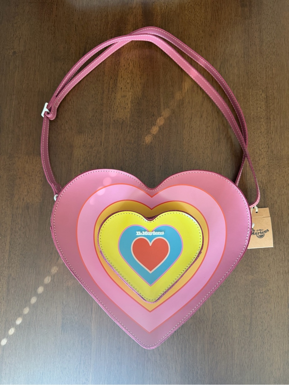 Dr. Martens Pink Multi-Heart Heart-Shaped Crossbody Bag